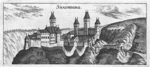 Die Burg um 1674, Stich von G.M.Vischer